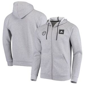 New Men's Adidas Atlanta United FC Gray Enhanced Full-Zip Hoodie Jacket L